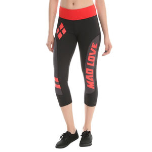 DC Comics Harley Quinn Mad Love Activewear Capri Pants Womens Juniors Size M